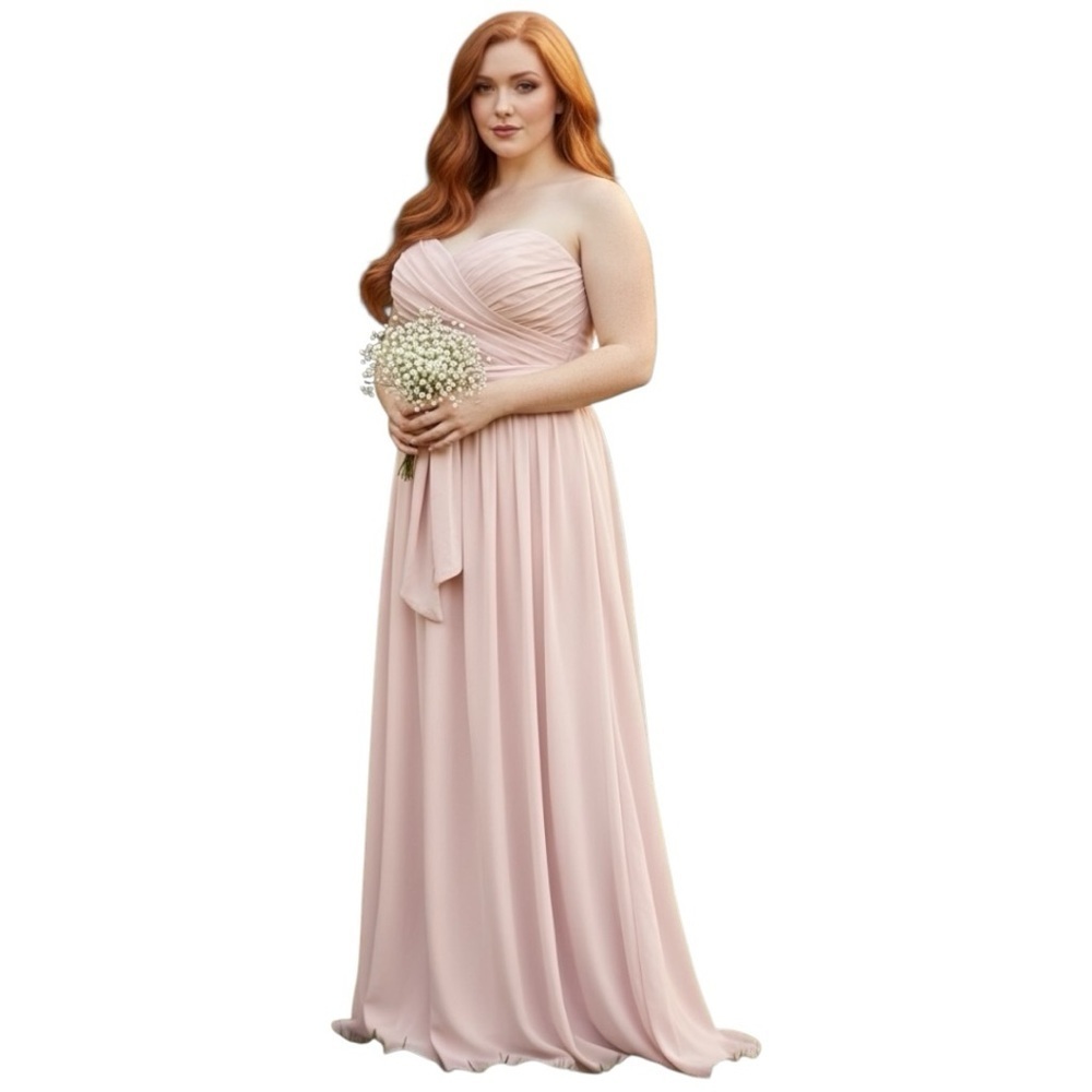 Chic Strapless Blush Gown Plus Size 3X